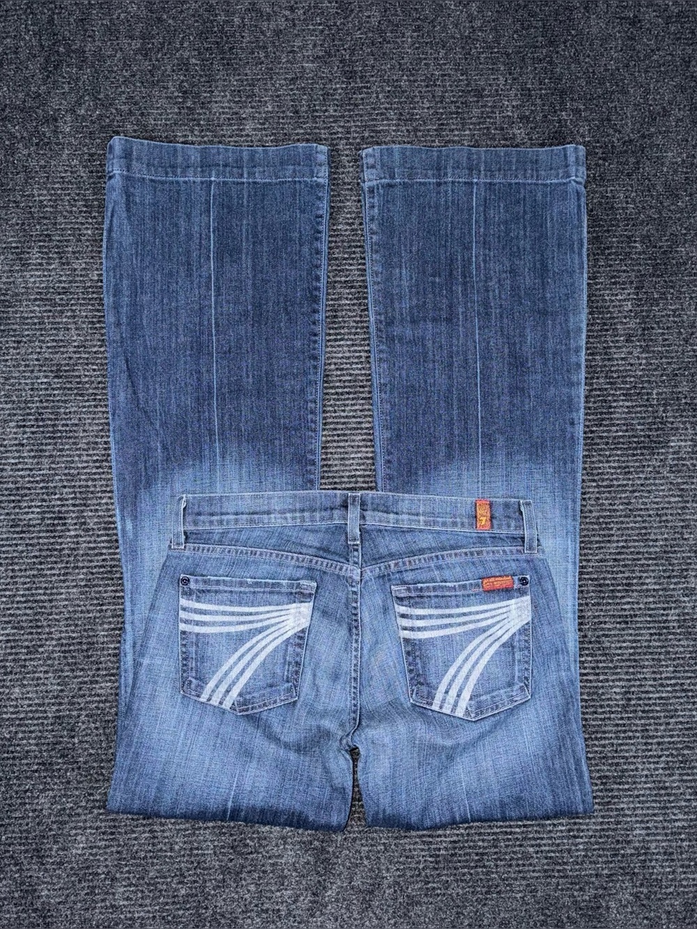 7 For All Mankind Dojo Trouser Bootcut Jeans Women's 29 (30x34.5) USA Made Y2K
